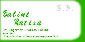 balint matisa business card